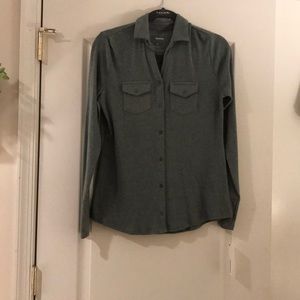 Button up sage green long sleeve shirt